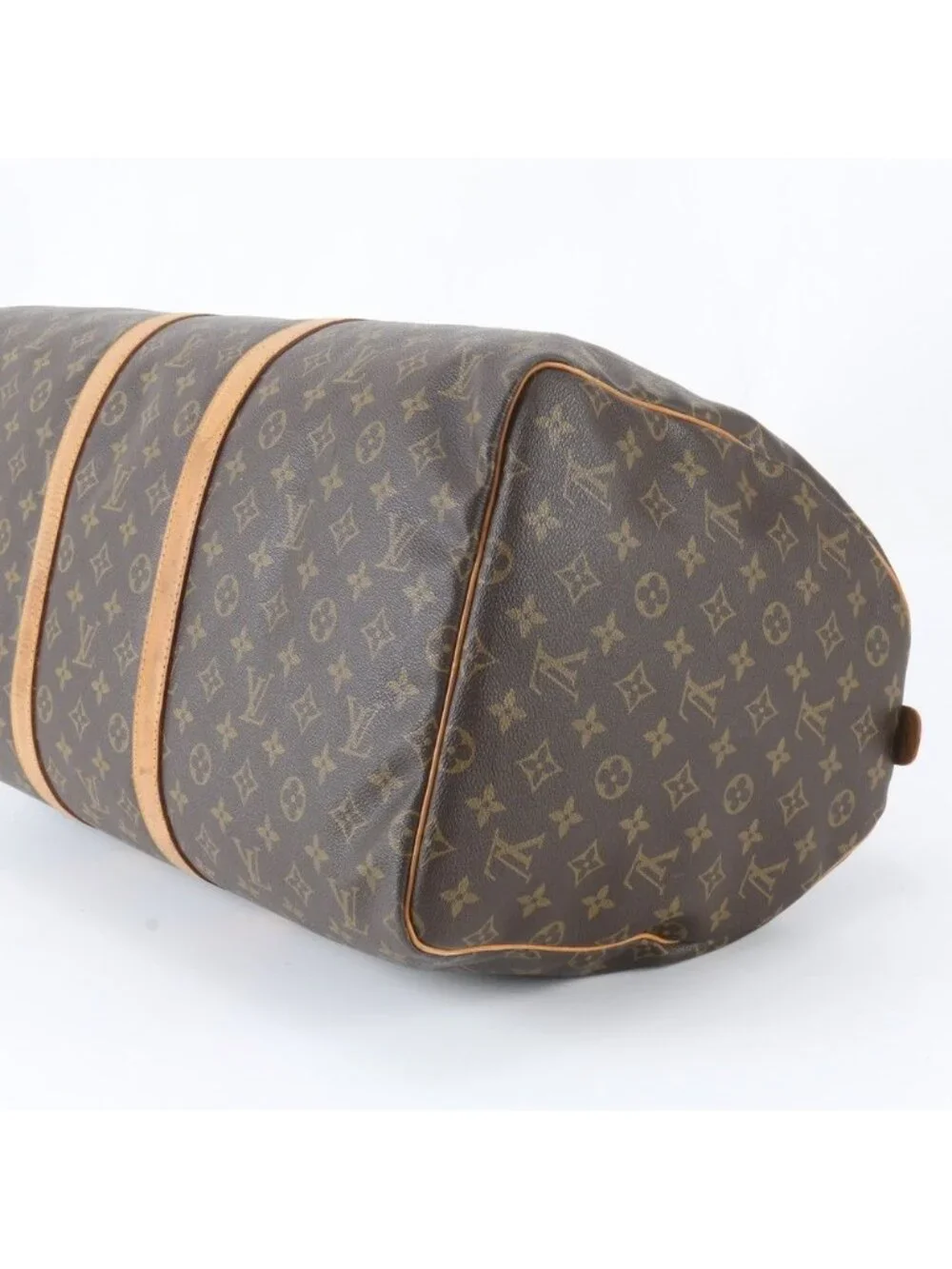 Louis Vuitton Monogram Keepall 55 Leather Boston Bag Tote Carry